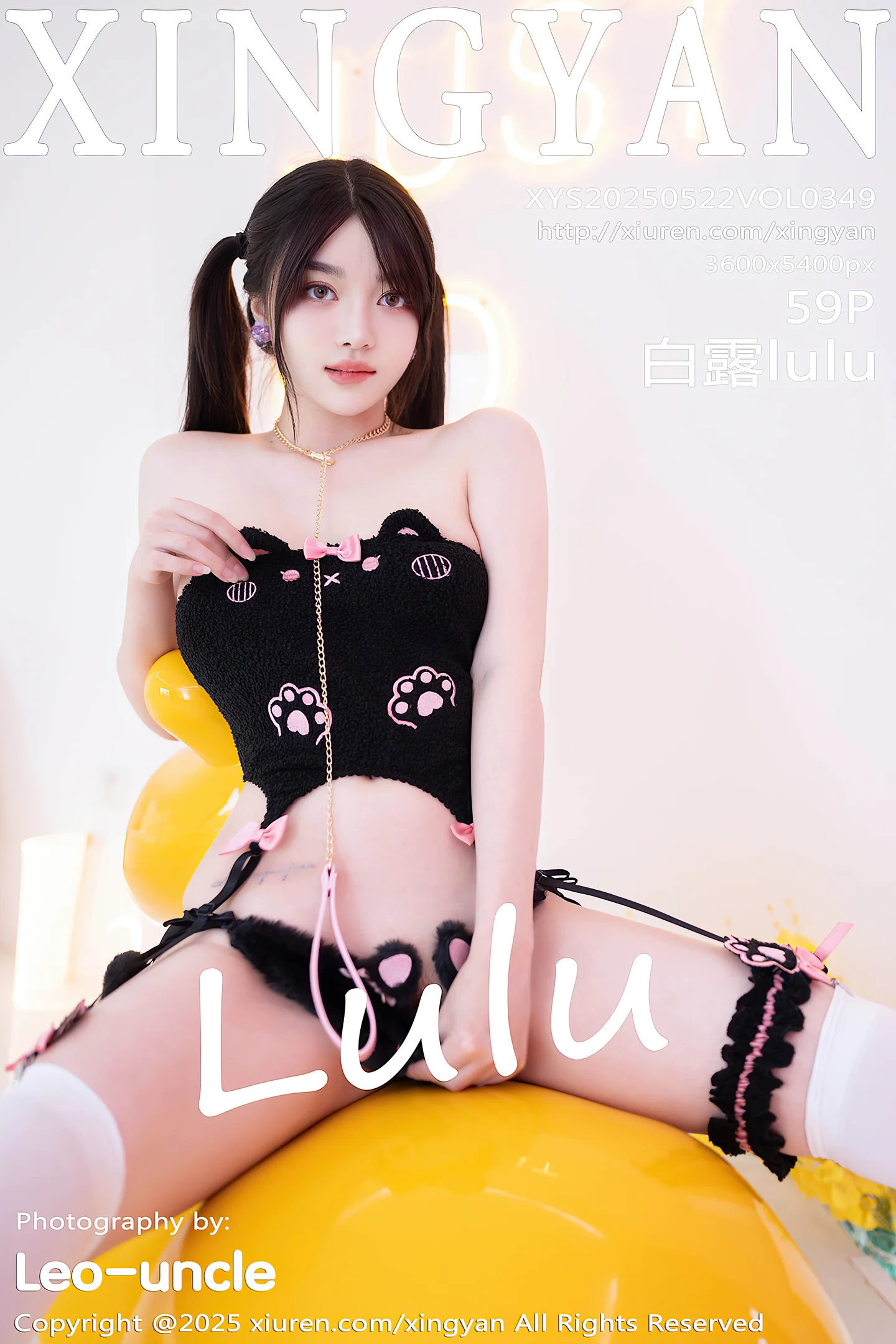 [XINGYAN星颜社]VOL.349_模特白露lulu性感黑色情趣内衣配白色丝袜秀完美曲线诱惑写真59P-秀人网 - XiuRen.Pro